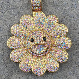 Murakami Smiley Flower Necklace Gold